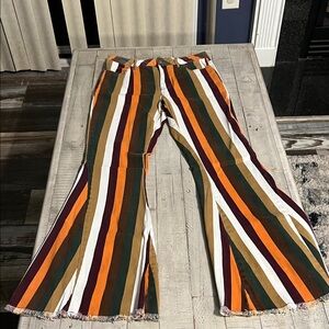Versona Multicolor Striped Flare Jeans